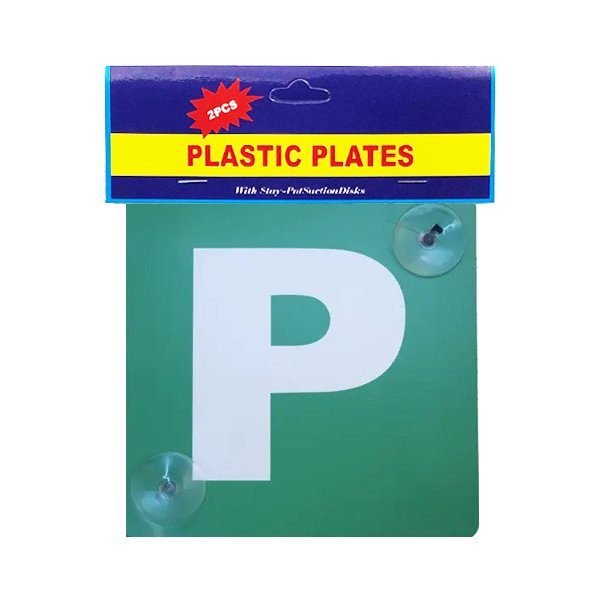 P Plate Green - Suction - 2 Pack