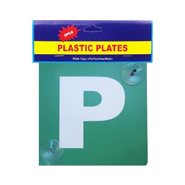 P Plate Green - Suction - 2 Pack