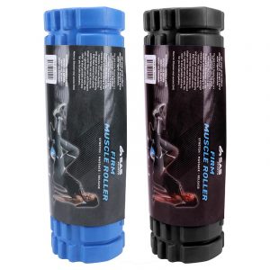 Trigger Point Grid Design Foam Roller 29.5cm x 9.5cm Dia. Black and Blue EVA
