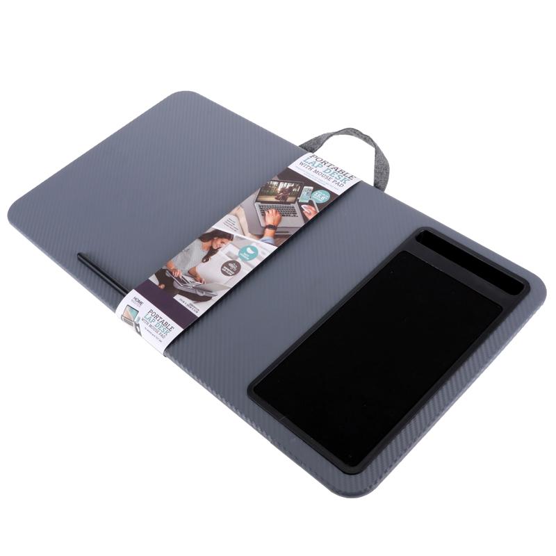 Cushioned Laptop Desk with Mouse Pad - Grey - 30cm x 53cm