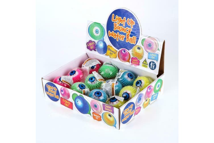 Bouncy Light Up Water Ball with Eye Ball - 5.5cm - Assorted Colours