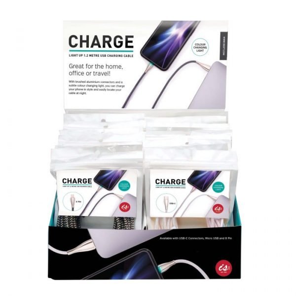 Is Gift Charge Light Up 1.2m USB Charging Cable - Assorted