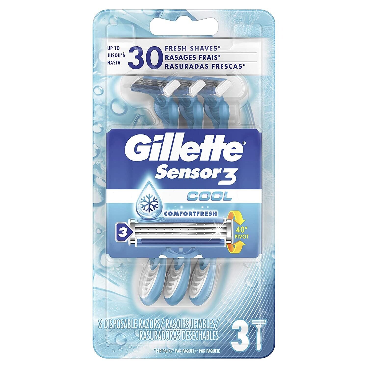 Gillette Sensor 3 Cool ComfortFresh Razors - 4 Pack