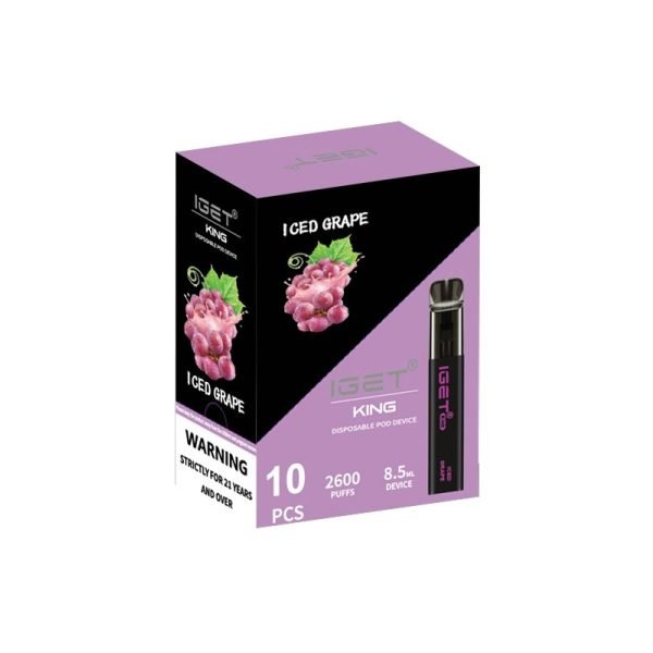IGET King Disposable Vape - Iced Grape - 2600 Puffs