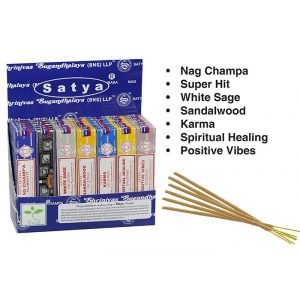 Satya Assorted Incense In Display - 42 Pieces