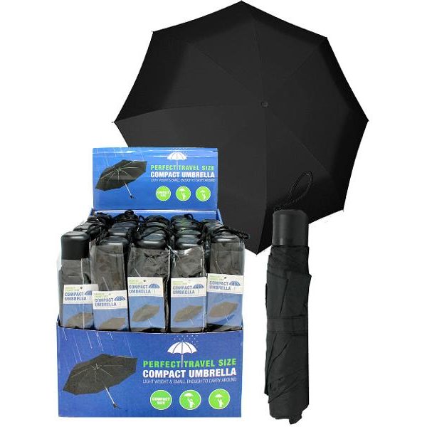 Umbrella Compact Black 20.5 x 8cm - CDU