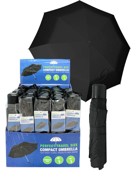 Umbrella Compact Black 20.5 x 8cm - CDU
