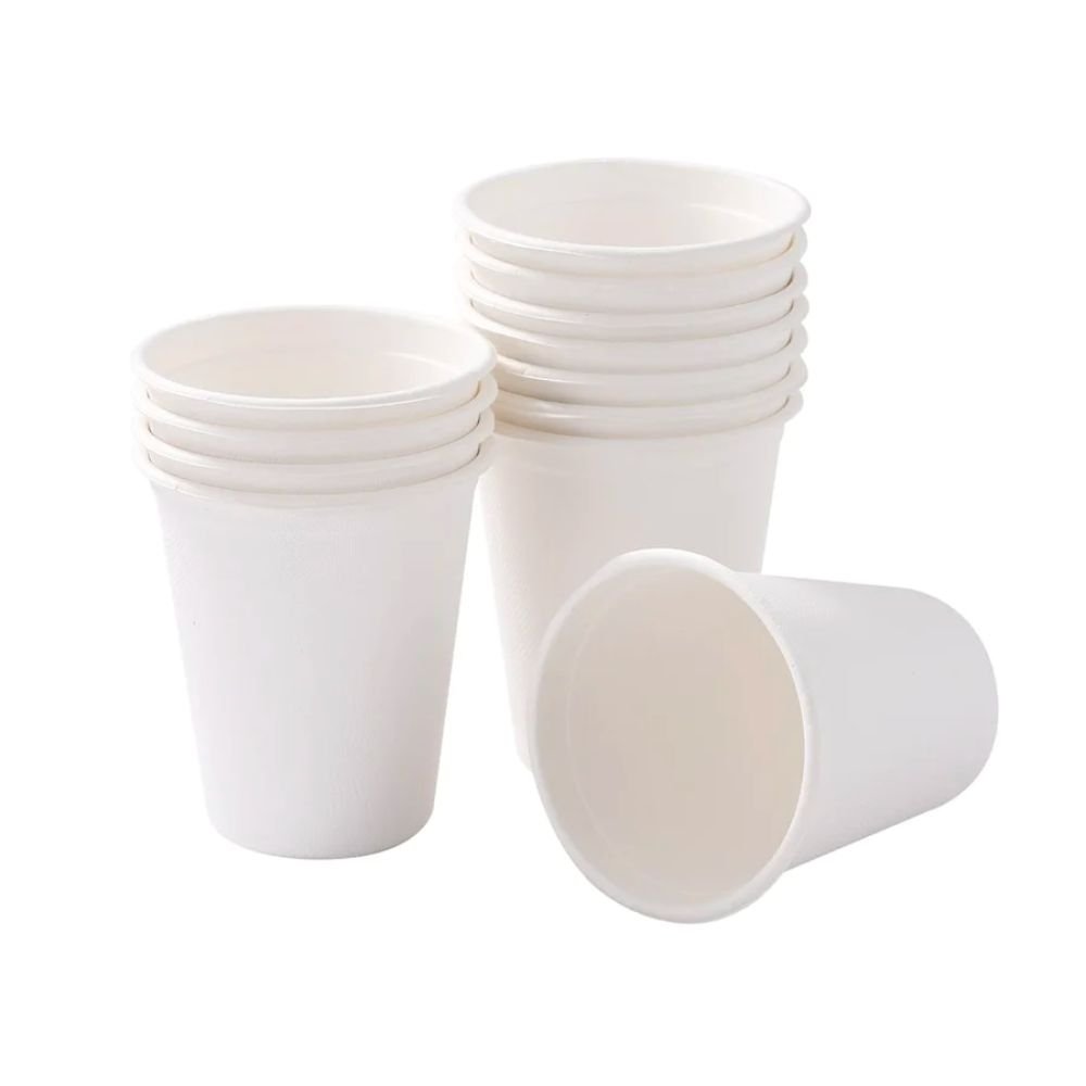 Lemon & Lime ECO Sugarcane Cups White 12 Pack - 250ml