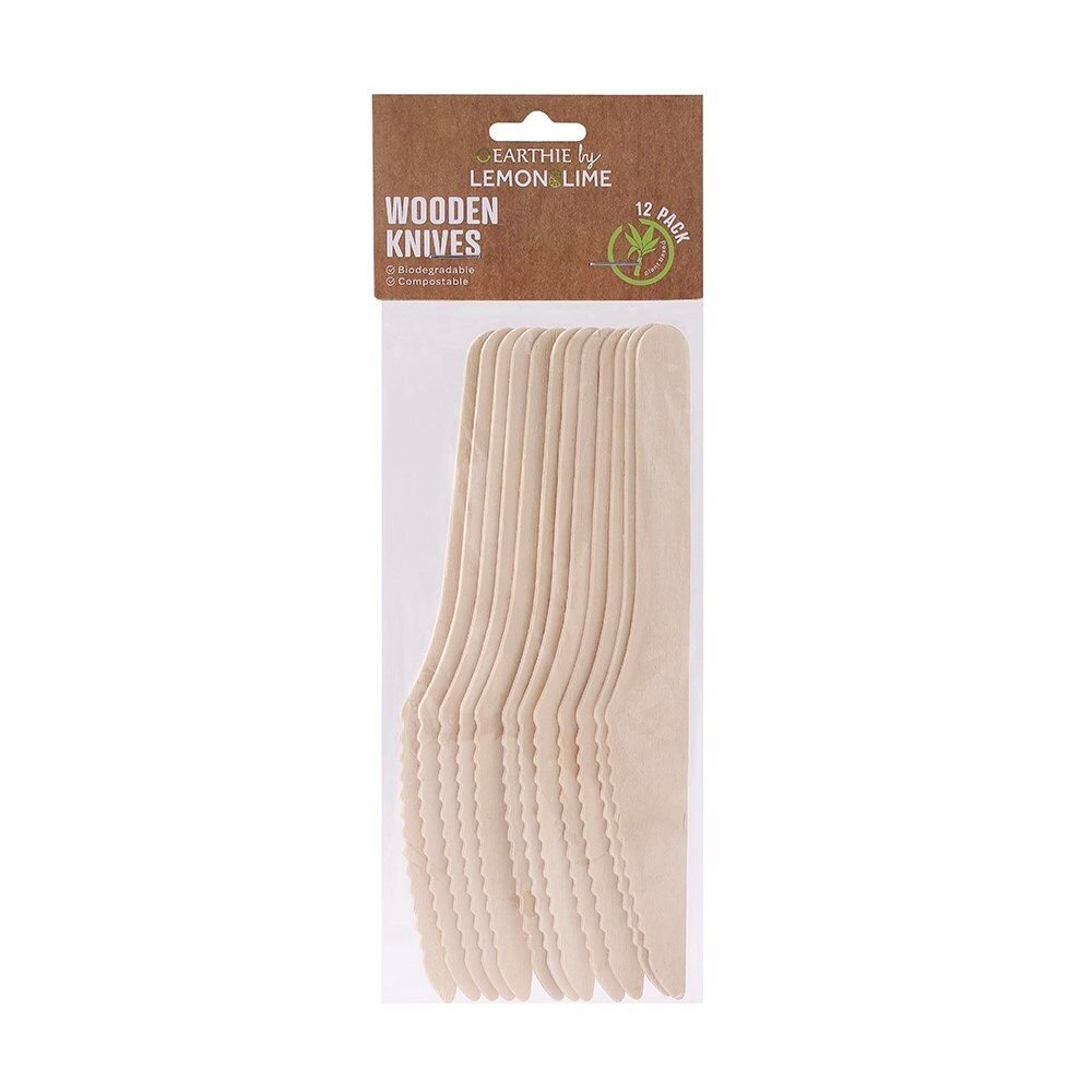 Lemon & Lime Eco 16.5cm Wooden Knives - 12 Pack