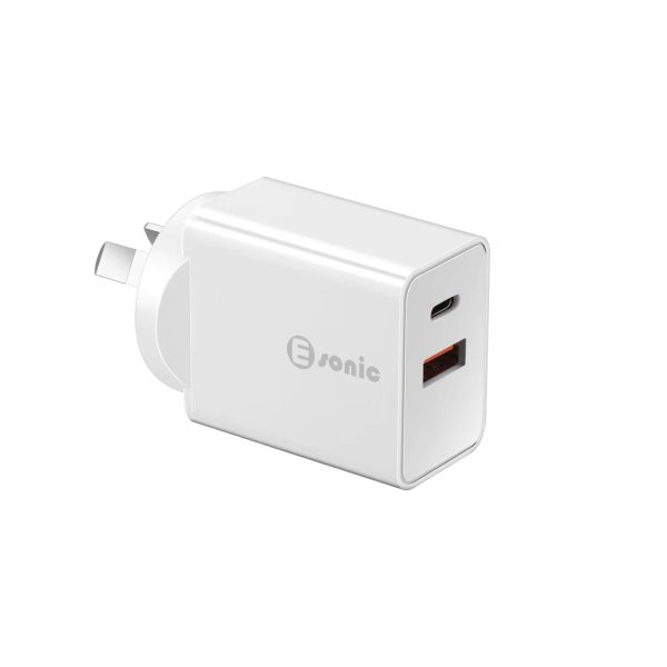 2 USB Charger with Type-C + USB-A 20W