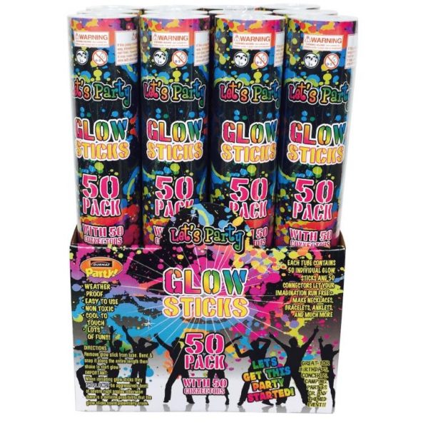 Jumbo Glow Stick Packs - 200mmx5mm - 50PK - CDU