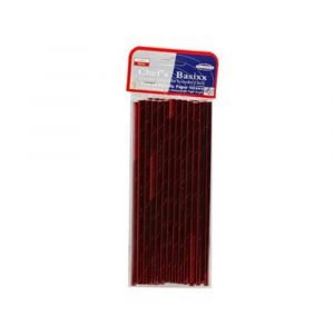 Chef's Basixx Paper Straws - Metallic Red - 24Pk