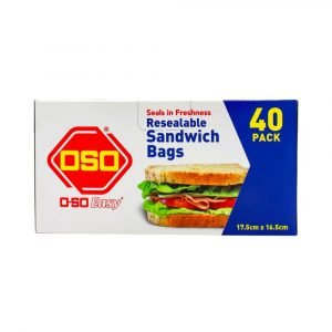 OSO Easy Resealable Sandwich Bags - 17.5x16.5cm - 40 pack