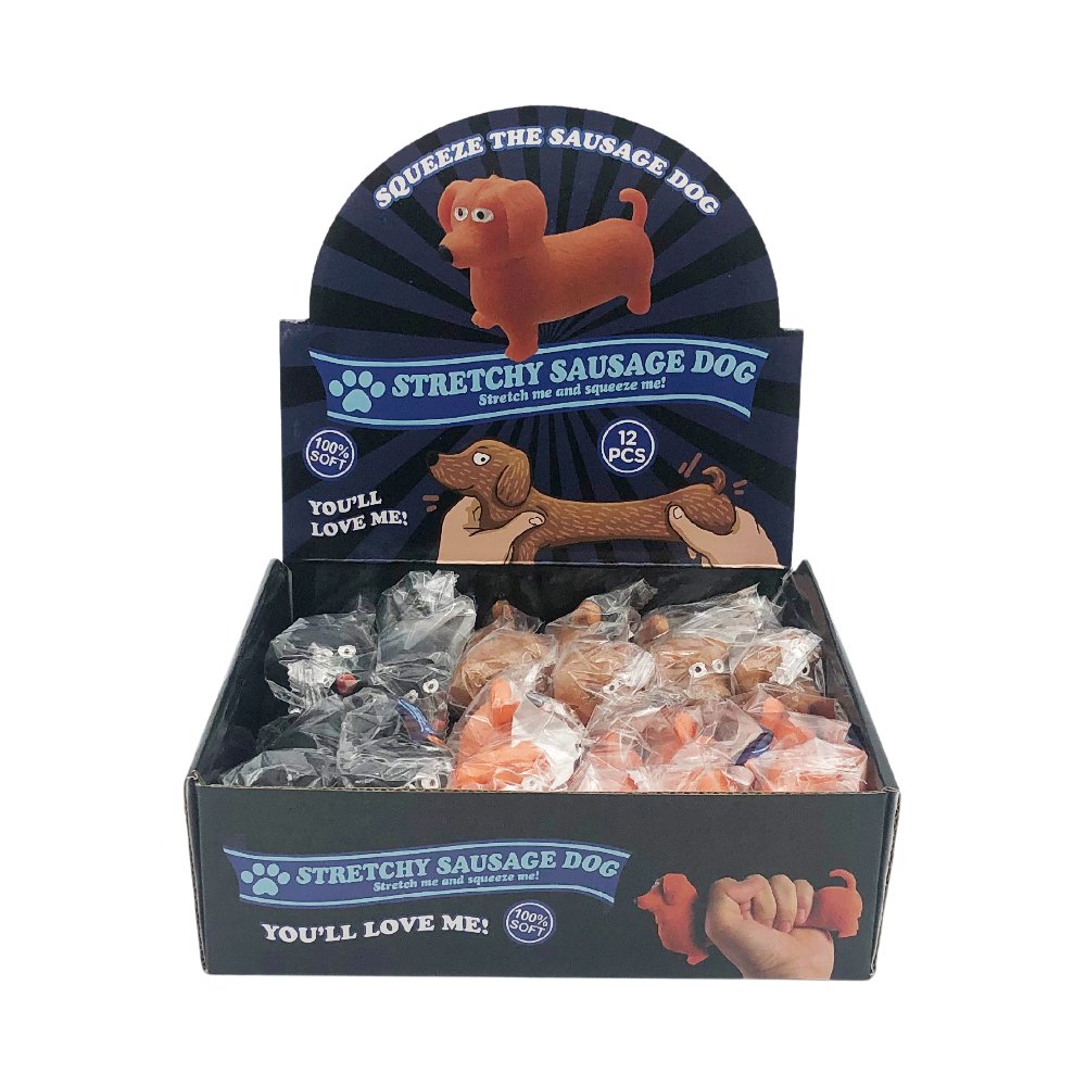 Squeeze Stretchy Sausage Dog Novelty Toy - CDU