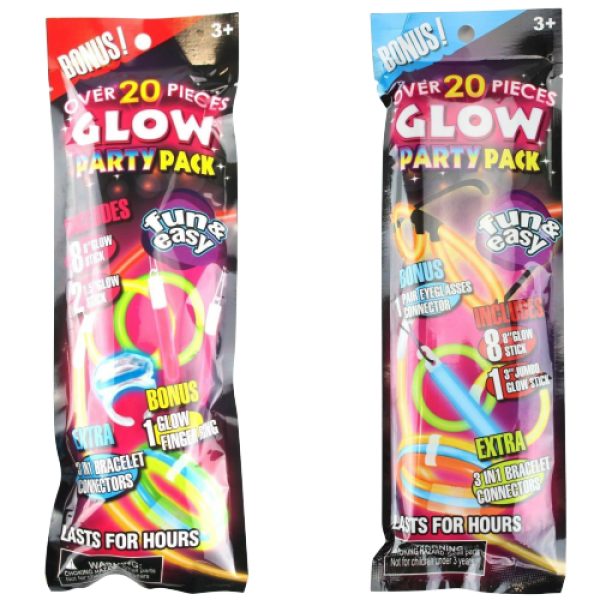 Glow In The Dark - Glow Stick Party Pack - 20 Pack