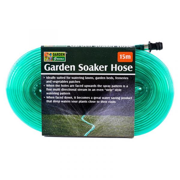Hose Garden Soaker 15m Green