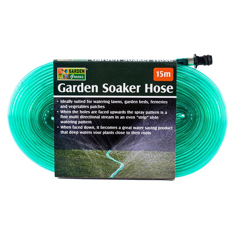 Hose Garden Soaker 15m Green