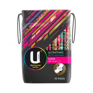 U by Kotex Pads Design Ultra Thin With Wings Super - 10 Pack