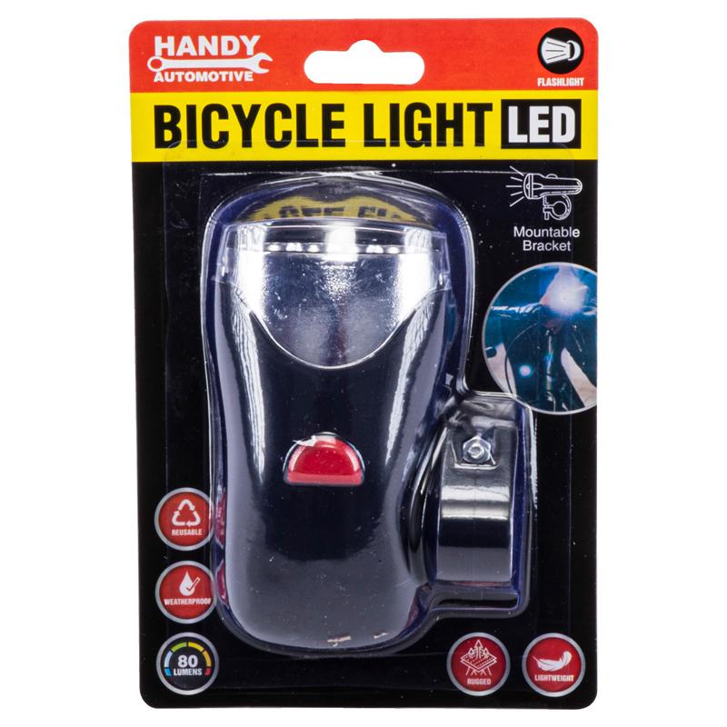 Handy Hardware Bicycle Light LED 80 Lumens With Mounting Bracket