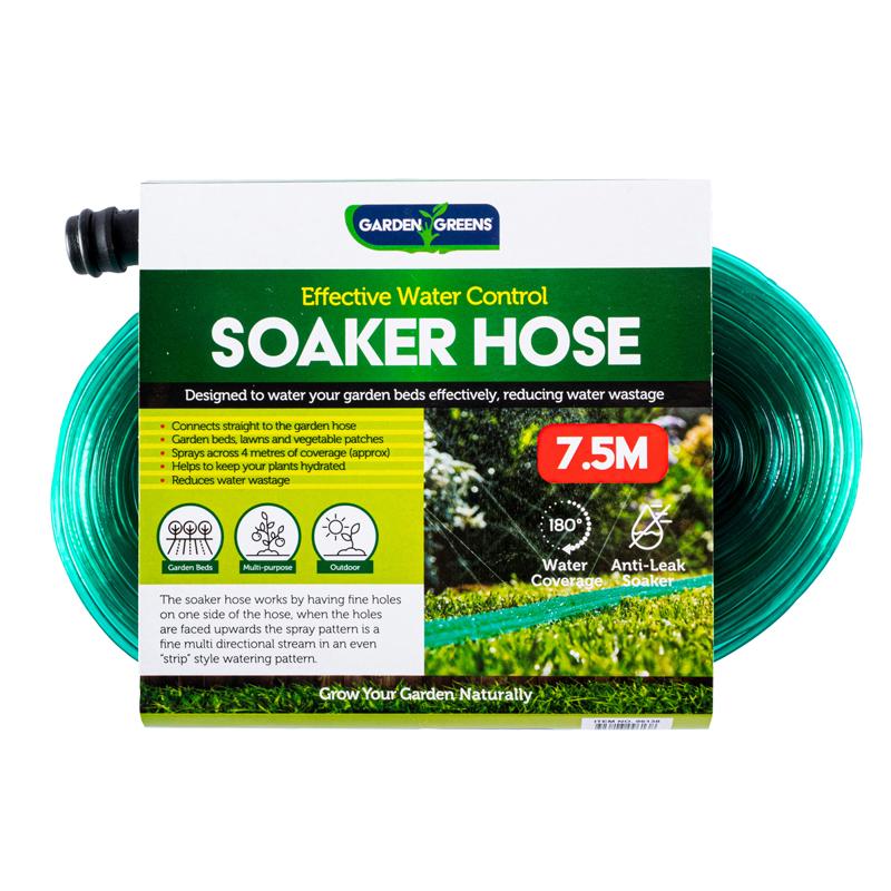 Hose Garden Soaker 7.5m Green