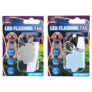 Pet Light Up Rechargable Tag with USB Cable 4.3cm x 3.5cm - Assorted Colours
