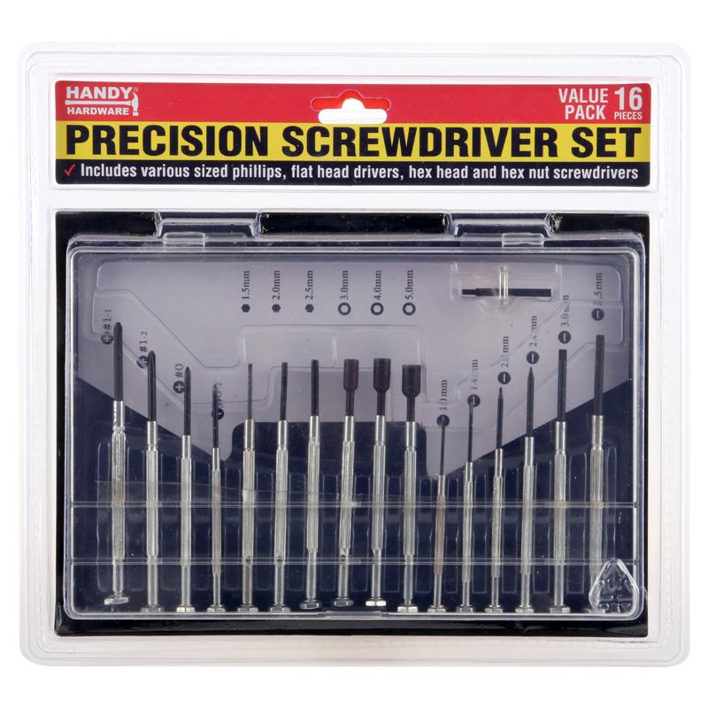 Handy Hardware Precision Screwdriver Set 16pc