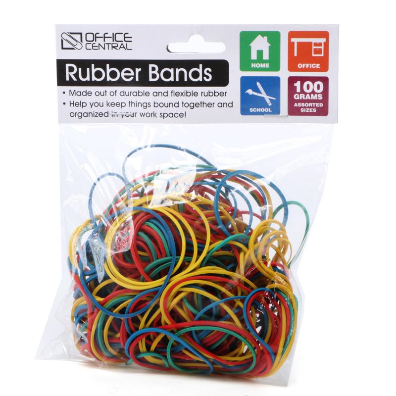 Office Central Rubber Bands Assorted Colour