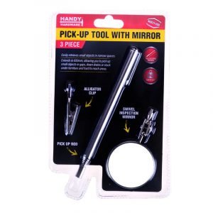 Handy Hardware Pick-Up Tool with Mirror Extends to 650mm Silver - 3pc
