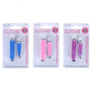 Easy Grip Nail Clippers Assorted Colours - 2pk