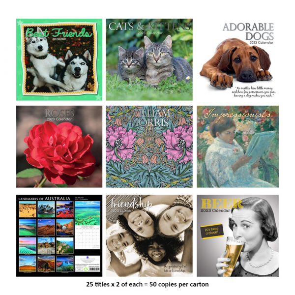 2024 Square Wall Calendar by The Gifted Stationery - Assorted Designs - Mix A