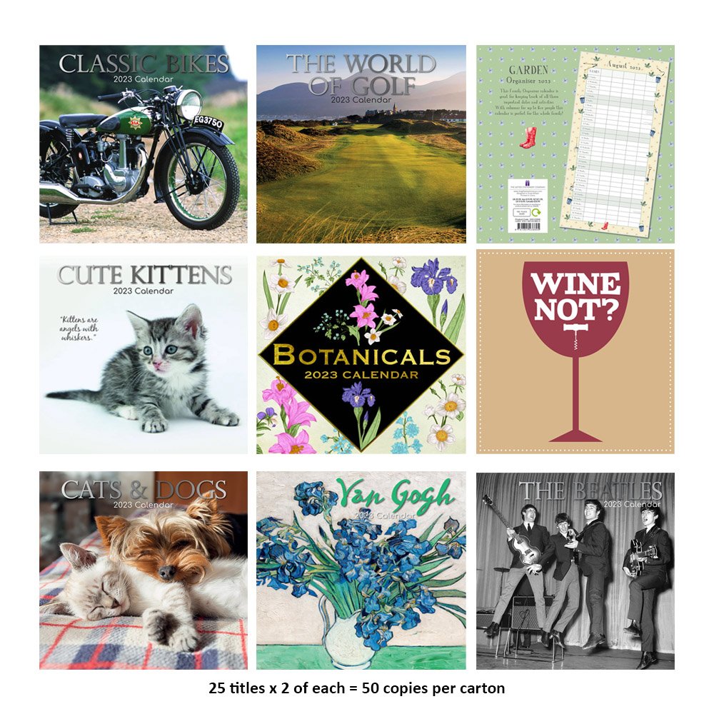 2023 Square Wall Calendar by The Gifted Stationery - Assorted Designs - Mix B