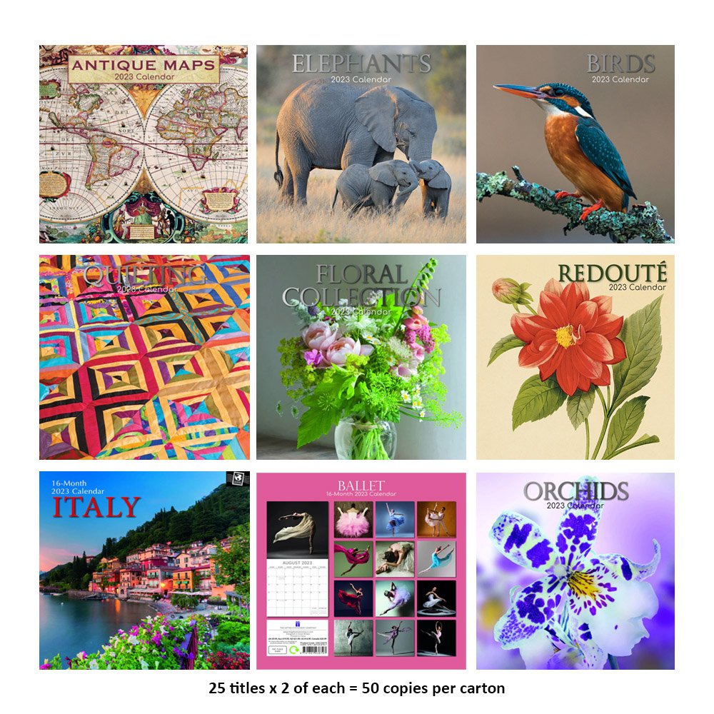 2023 Square Wall Calendar by The Gifted Stationery - Assorted Designs - Mix C