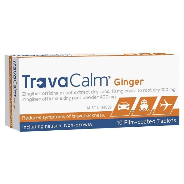 Travacalm Travel Sickness Ginger Tablets 10 Pack
