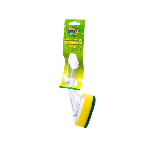 Kwik Life Home Soap Dispensing Scrubbing Pad with Handle