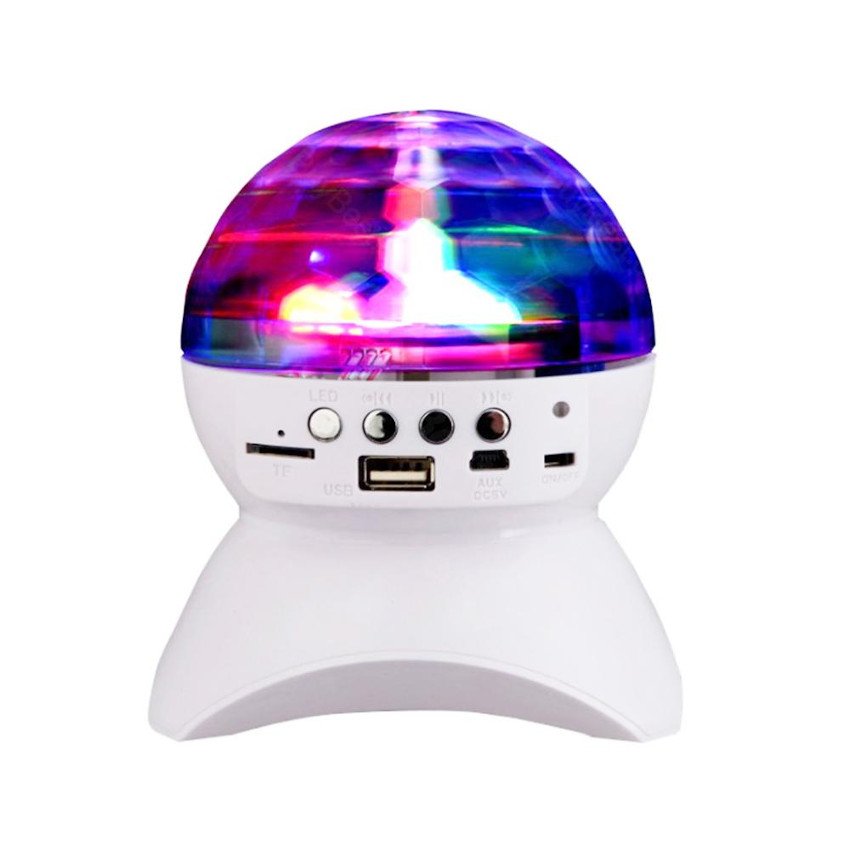 Bluetooth Speaker with Disco Light - White