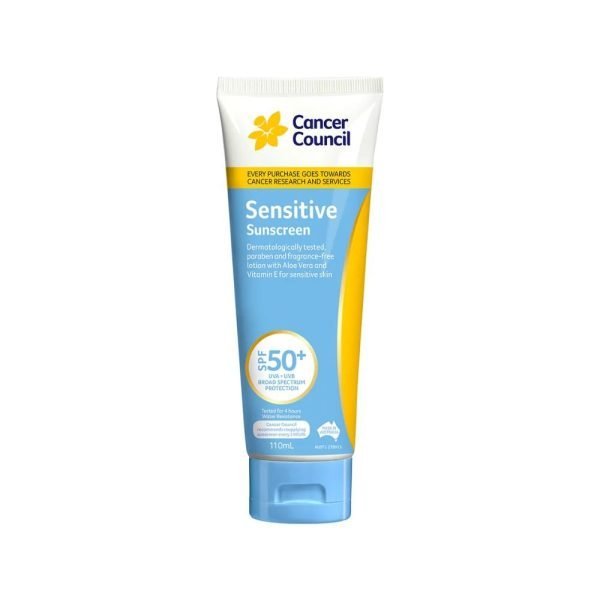 Cancer Council Sensitive Sunscreen Tube SPF 50+ 110mL