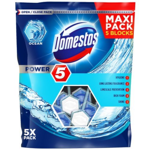 Domestos Toilet Cage Power 5 - Ocean - 5 Pack