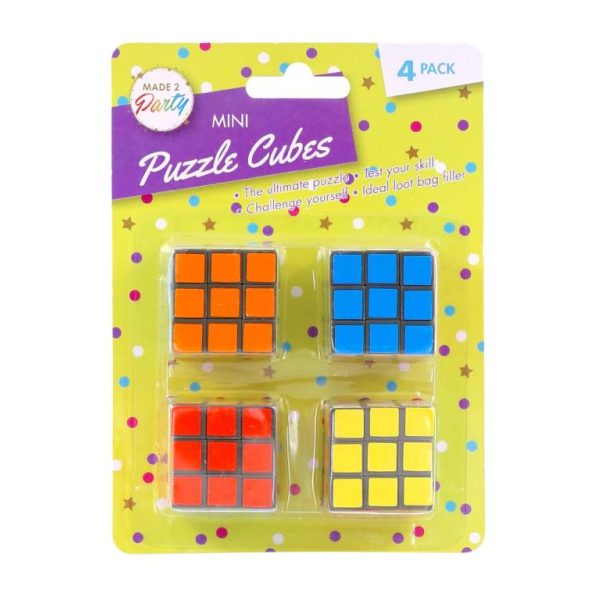 Mini Novelty Puzzle Cube - 4 Pack