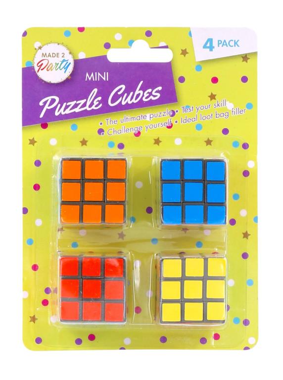 Mini Novelty Puzzle Cube - 4 Pack