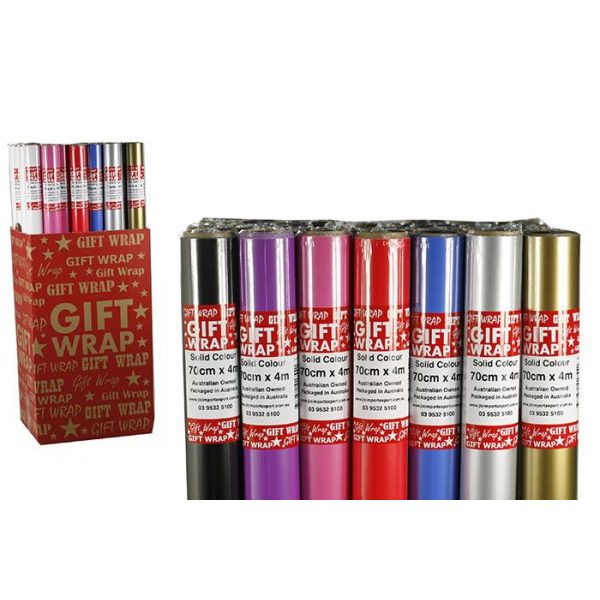 Gift Wrap - Solid Colours - 70cm x 4M (54GSM)