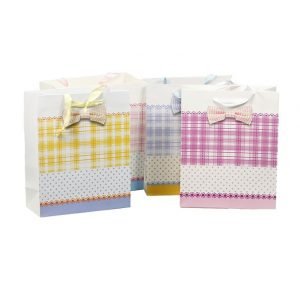 Bow Tie Paper Gift Bag - Assorted Colours - 26x32cm