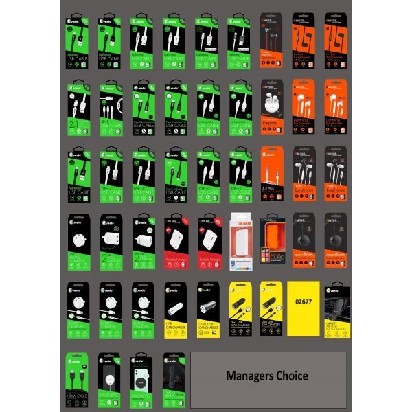Phone Accessories Planogram - 1 Bay(90x140cm)