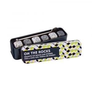 Gift in a Tin On The Rocks Granite Ice Rocks & Stirrer kit