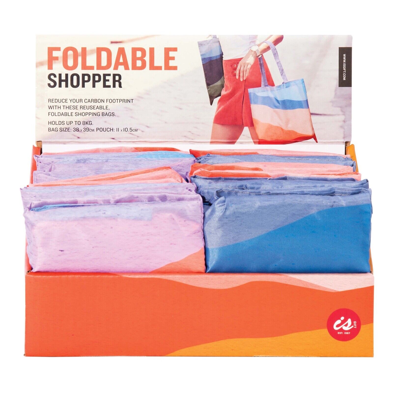 IS Gift Foldable Shopper - Abstract Tones (Assorted)