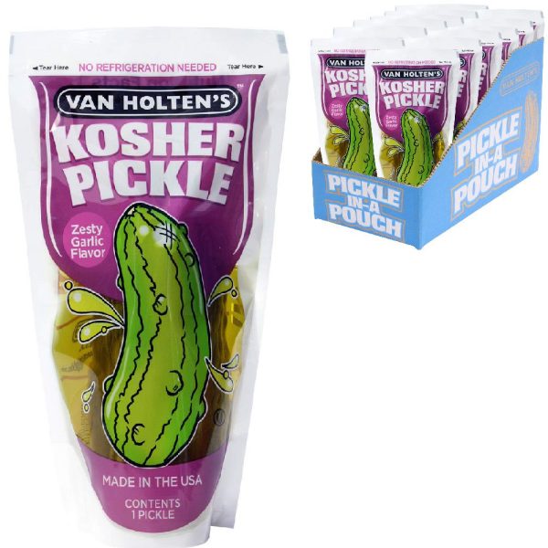Van Holten's Jumbo Kosher Garlic Pickle-In-A-Pouch - CDU