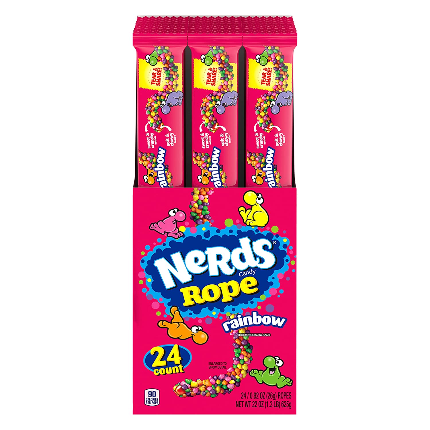 Nerds Rope Gummy & Crunchy Rainbow Candy 26g