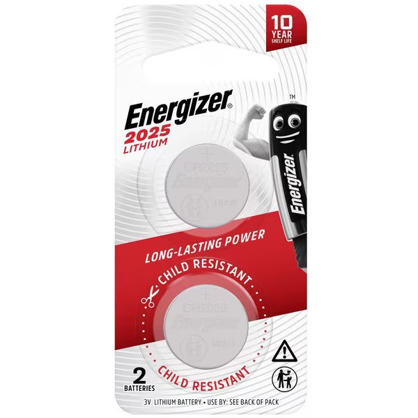 Energizer 3V 2025 Lithium Battery - 2 Pack
