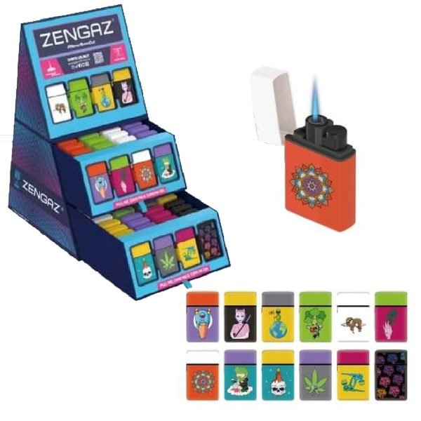 Zengaz Cube Display Chip Jet Lighter 3 - Assorted Designs