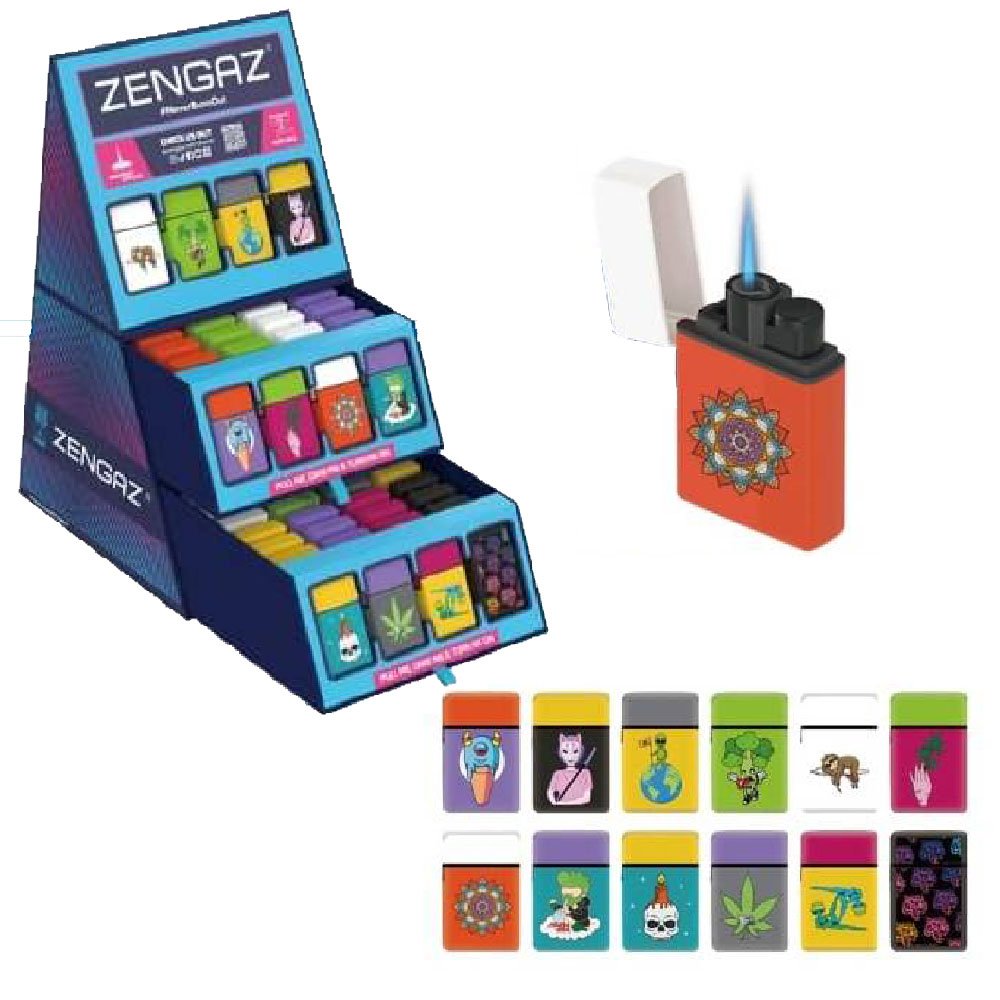 Zengaz Cube Display Chip Jet Lighter 3 - Assorted Designs