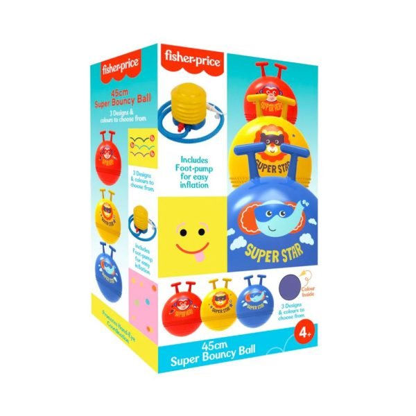 Fisher Price 45cm Super Bouncy Ball With Pump - Assorted Colours